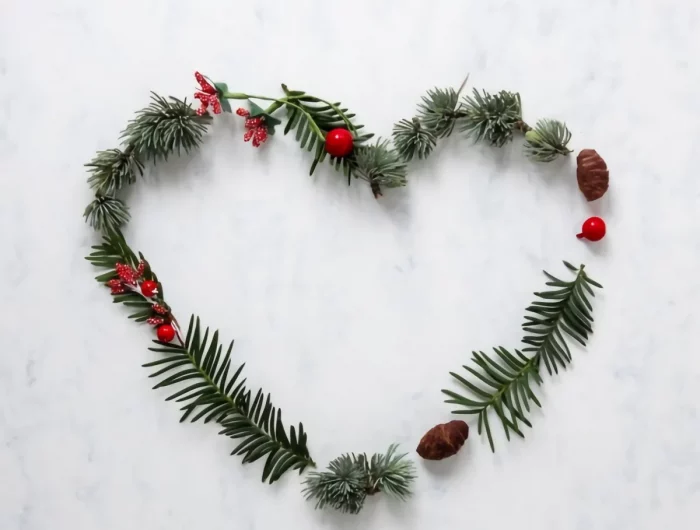 decoration hiver facile activite manuelle branches de sapin baies rouges