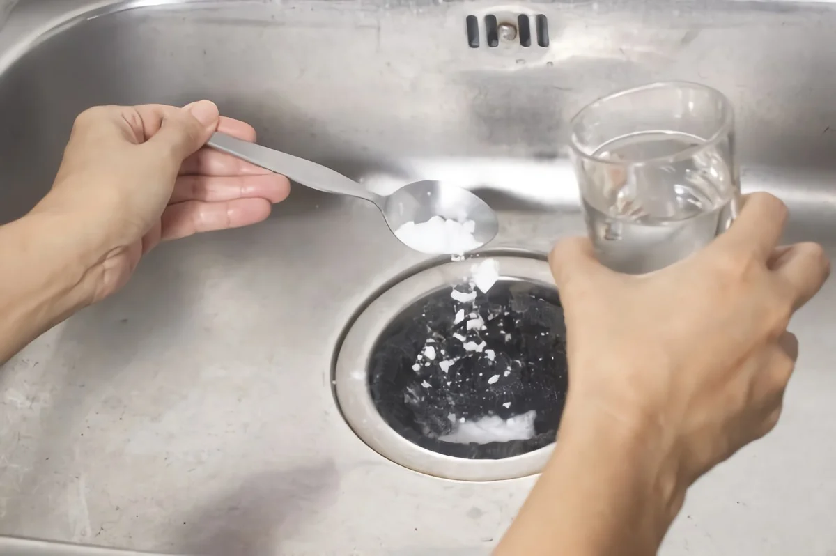 mains femme sel cuillere verre eau comment deboucher un evier tres bouche