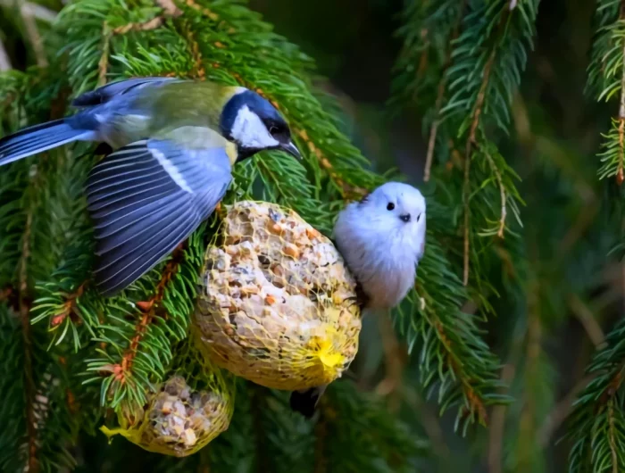 sapin abri pour les osieaux aiguilles vertes