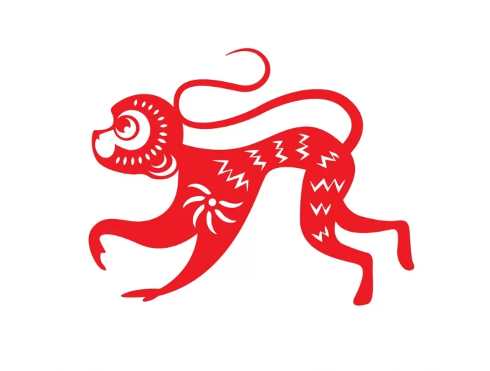singe horoscope 2023 rouge sur fond blanc