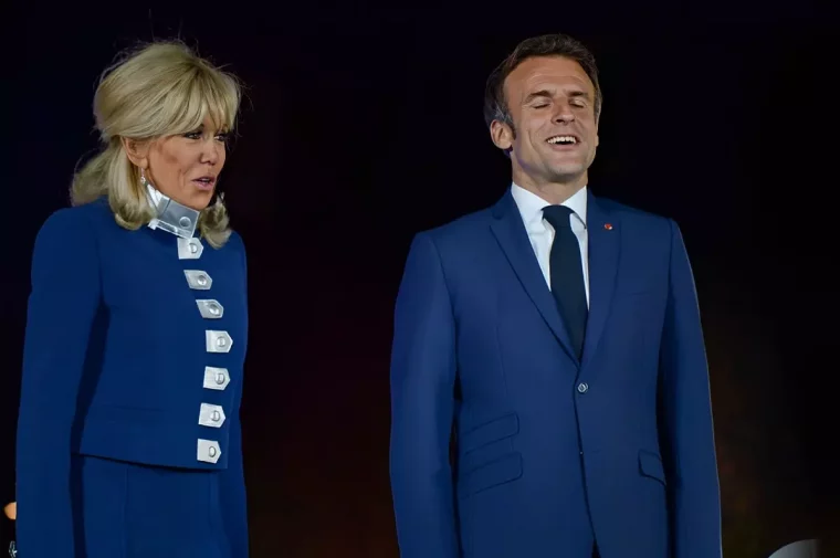 brigitte et emmanuel macron a la victoire de la reelection