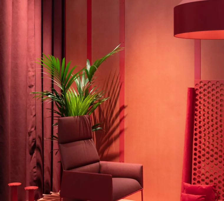 couleur rouge nuance tendance 2023 interieur chaise palmier