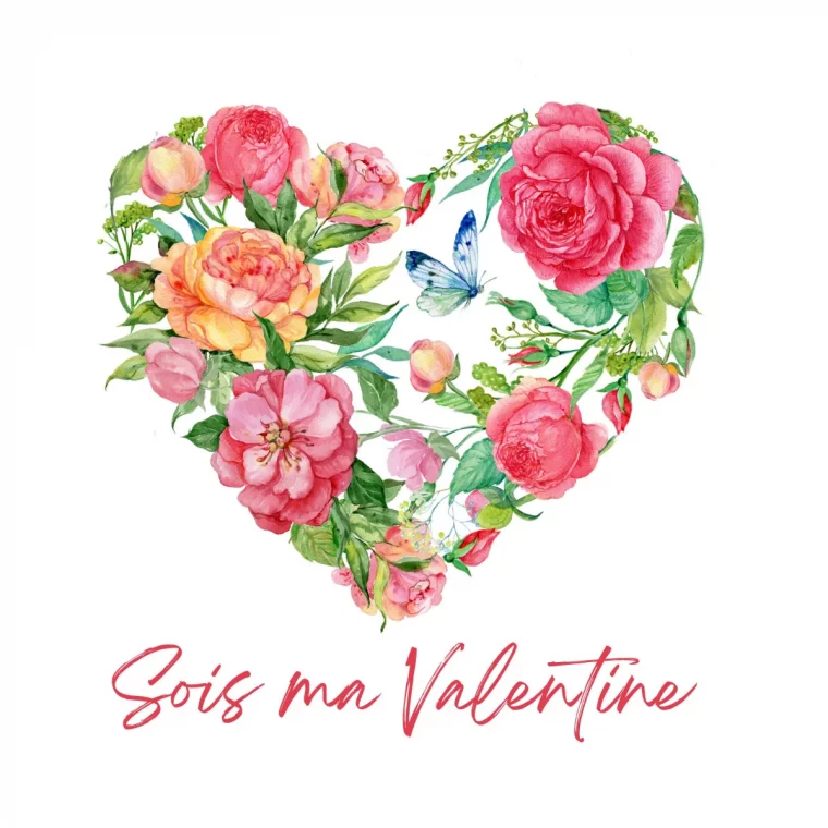 image de la st valentin message d amour coeur en fleurs colorées