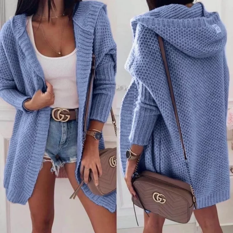 comment avoir une belle garde robe cardigan bleu et petits shorts