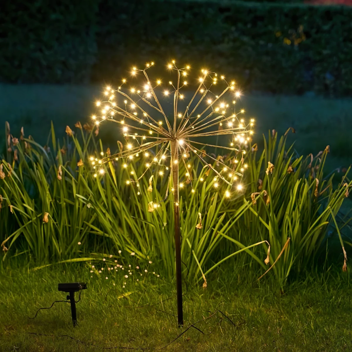 eclairage exterieur moderne lampe forme pissenlit solaire fleurs