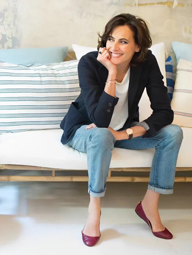 ines de la fressange jean balerines veste blue