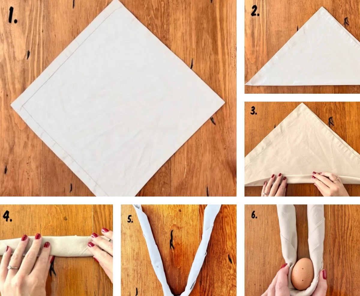 tutoriel pliage de serviette en forme de lapin deco table de paques facile