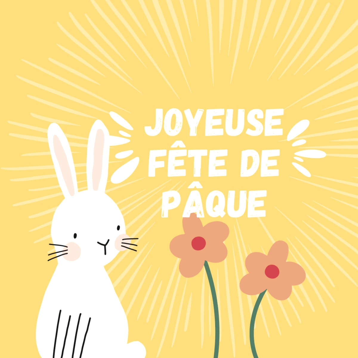 carte de voeux pour paques gratuite image lapin blanc fleurs roses