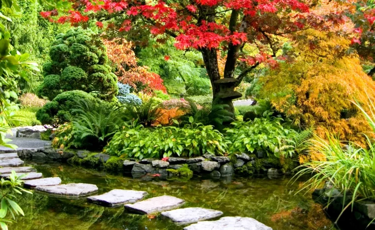 concevoir un petit jardin anglais terrasse regarde vers unlac