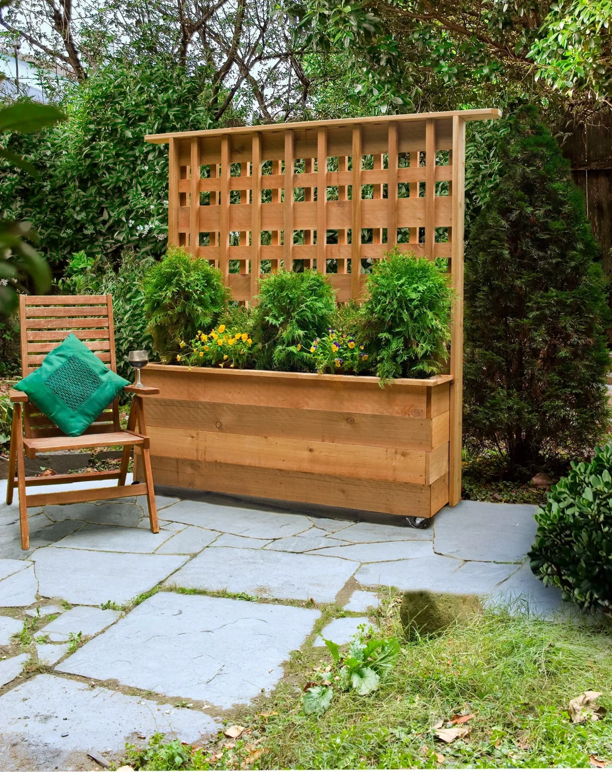 jardinier mobile pieds plantes transat de jardin chaise bois