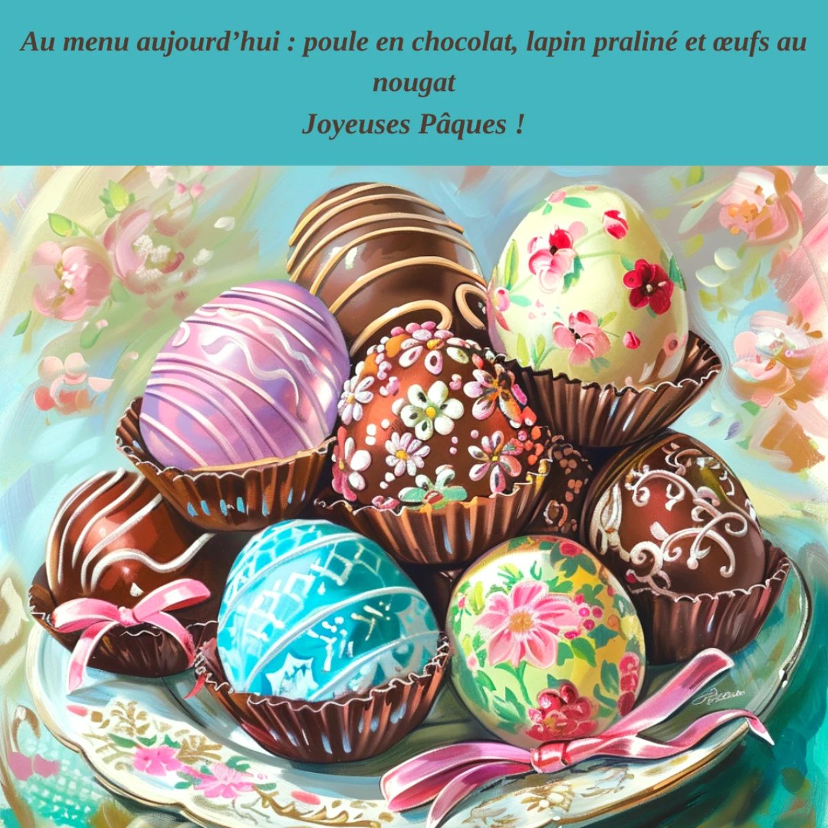 joyeuses paques images gratute a telecharger oeufs en chocolat citation