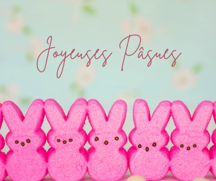 lapins roses joyeuses paques