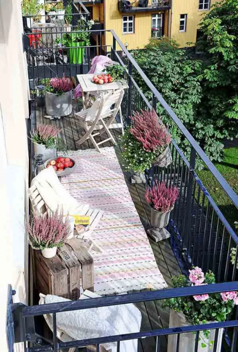 aménagement d'un balcon en longueur