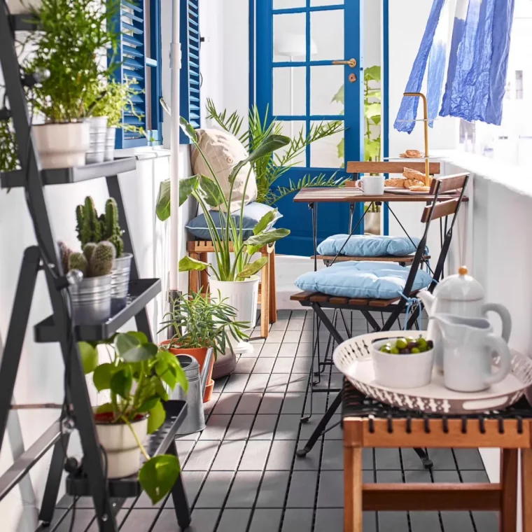 balcon etroit amenagement ikea avec meubles de jardin chic