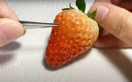 extraire graines fraises pinces a epiles doigts mains serviette
