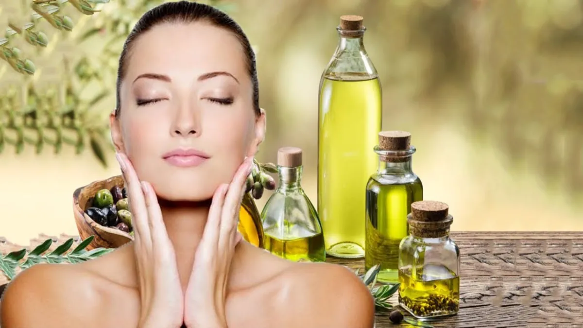 comment reconnaitre l'huile d'olive extra vierge femme touche son visage