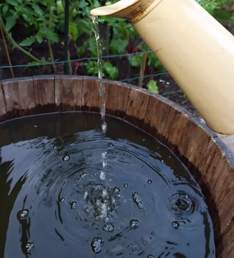 recuperation de l eau avec un recipient ouvert