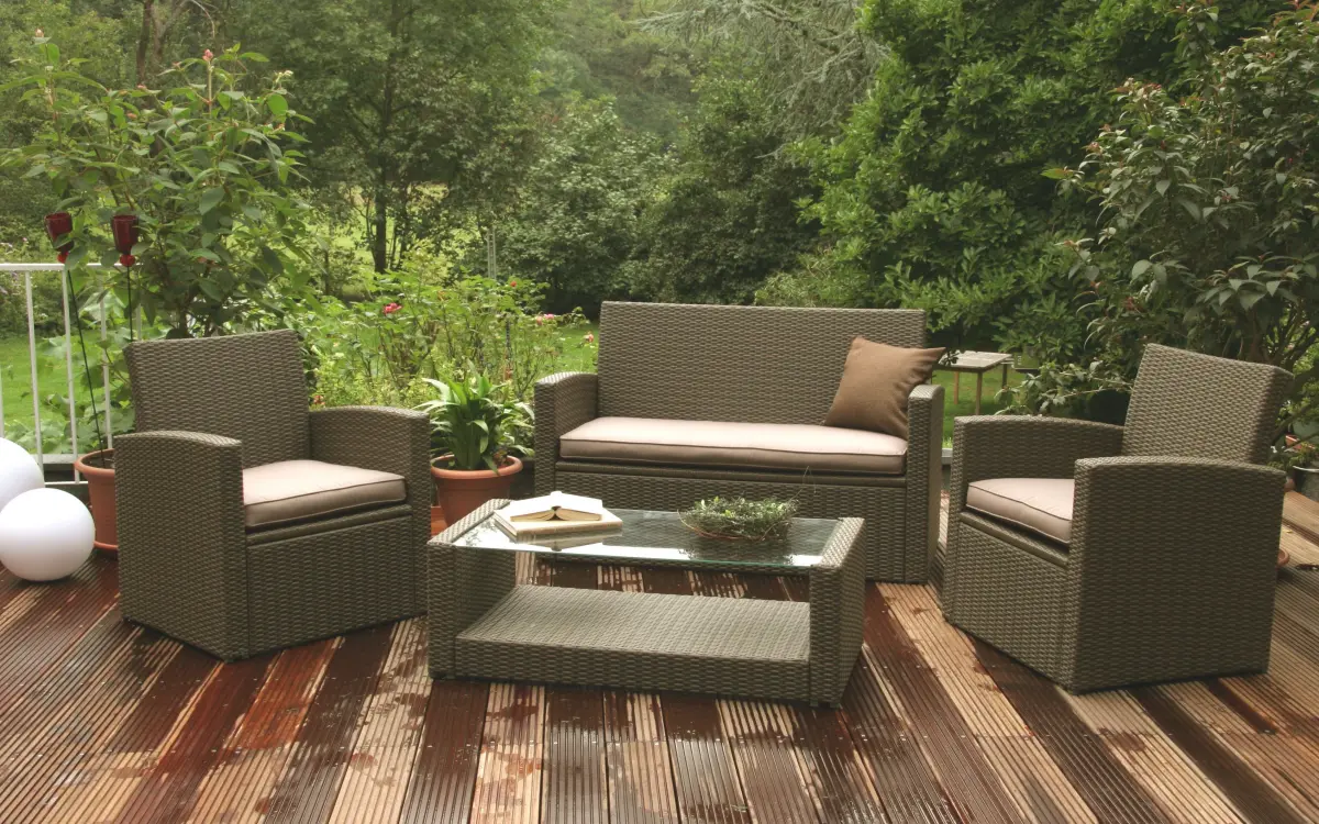 salon de jardin table basse fauteuiles terrasses jardin meubles exterieur
