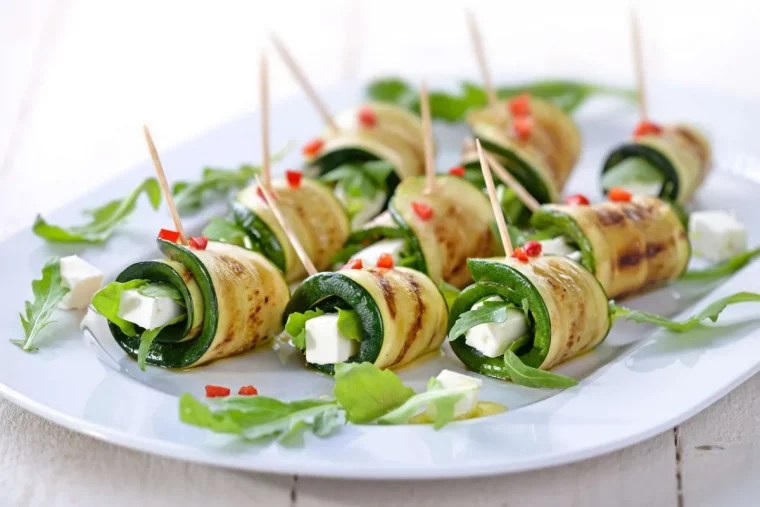 apero fraicheur d ete avec des courgettes rouleaux