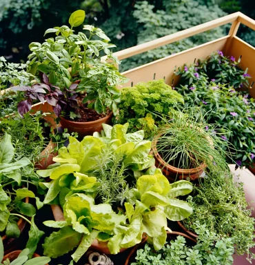 balcon avec de la verdure vue de dessus