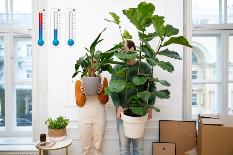 couple appartement parisien carton mur blanc table cafe plante pour rafraichir la maison