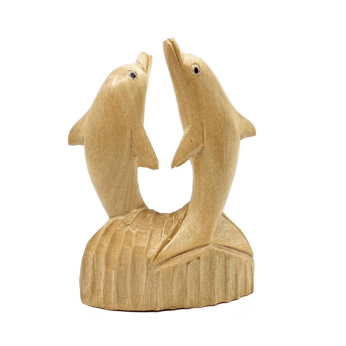 figurine en bois de dauphins animaux sacres