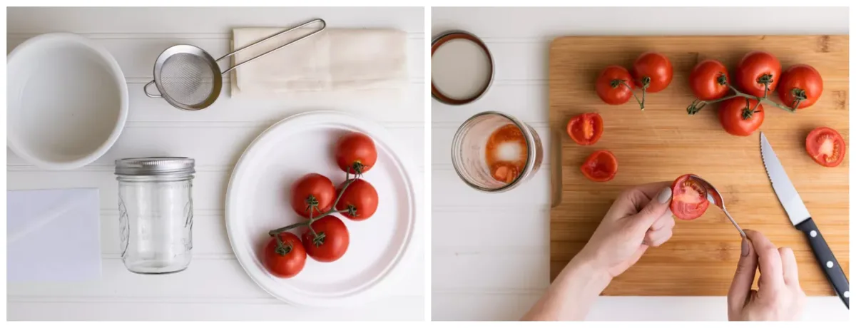 recuperer graines de tomates avec une cuillere idee semis