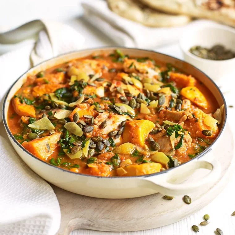 ragout au poulet a la patate douce et graines de courge