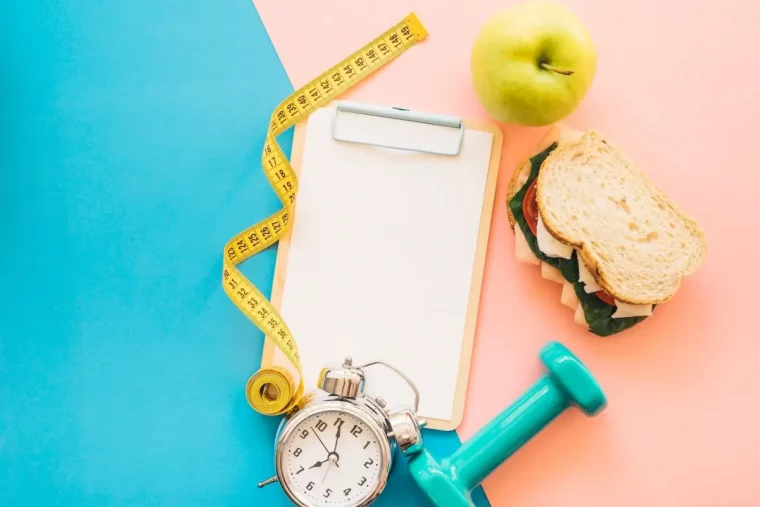 routine planing poids alimentation pommme sandwich horloge carnet