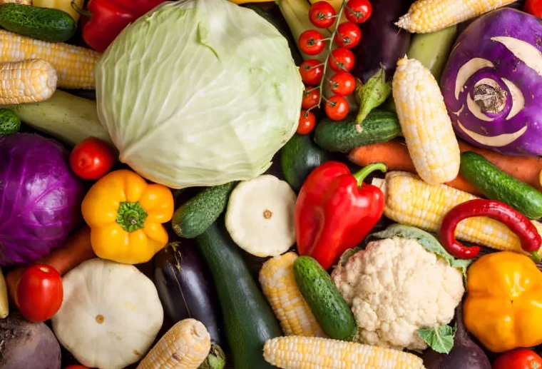 vue de dessus de legumes diverses