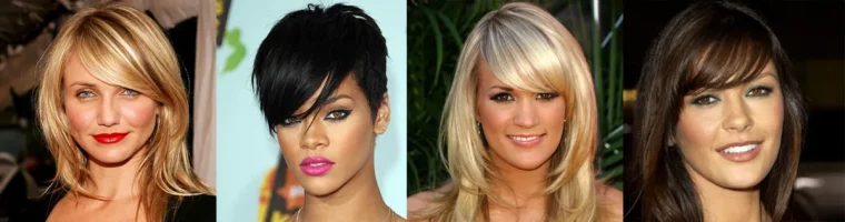 8 coupes de cheveux quand on a un visage rond et un double menton frange asymetrique