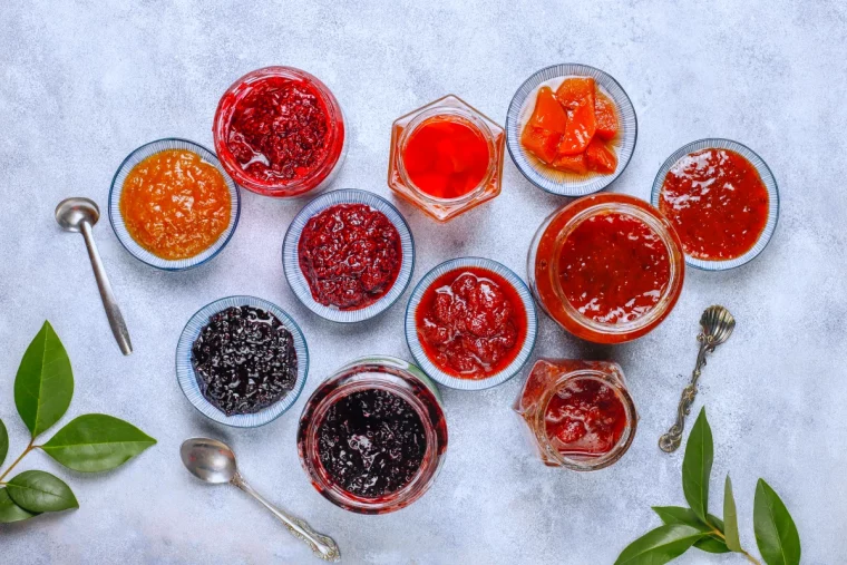 comment faire une confiture sans sucre pots de differnets couleurs