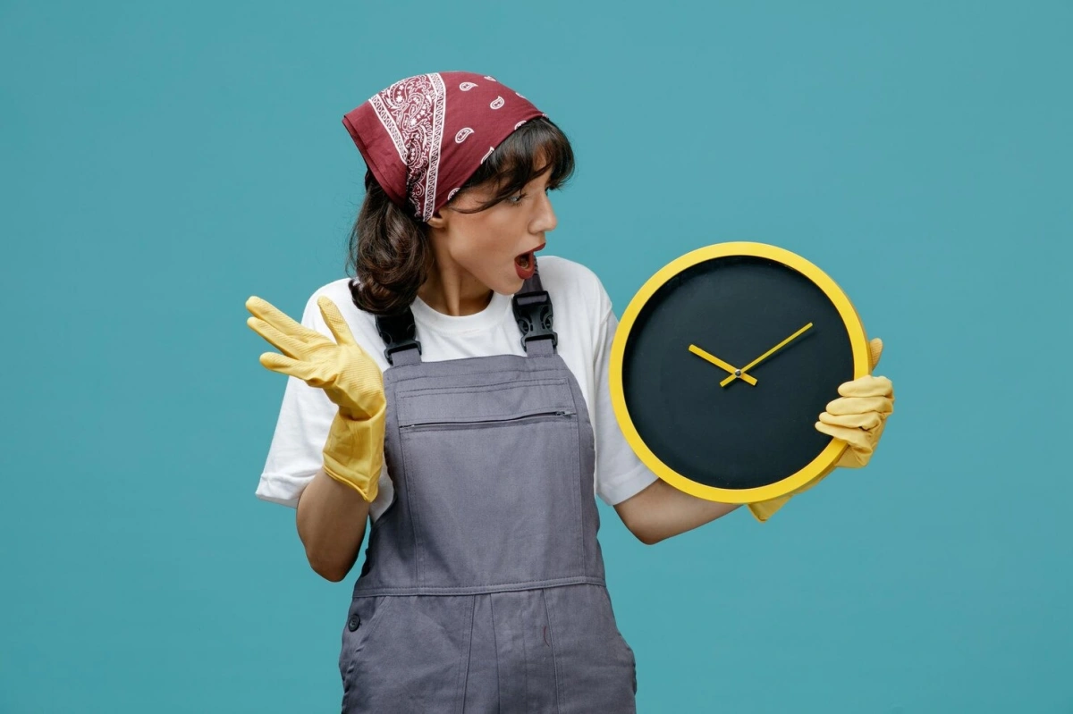 comment nettoyer sa maison en 15 minutes par jour gants nettoyage horloge