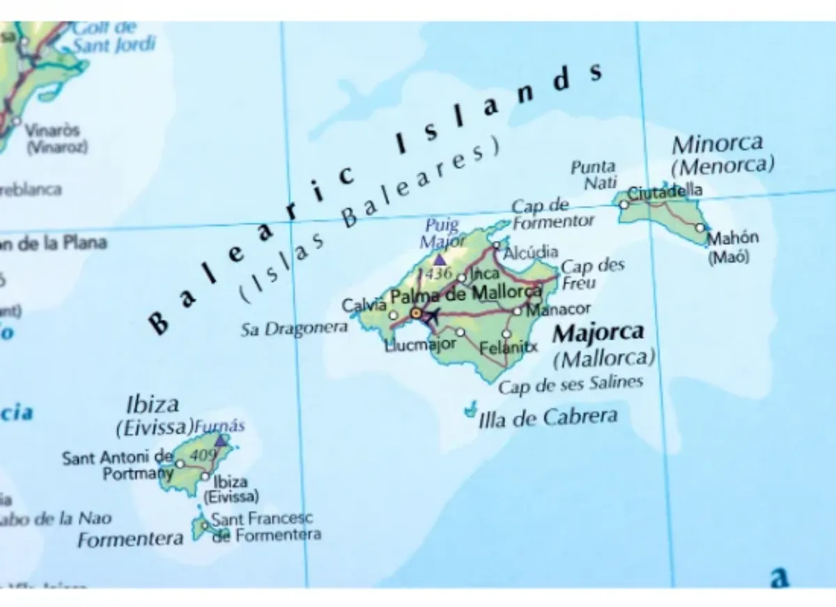 Une carte des Iles Baléares