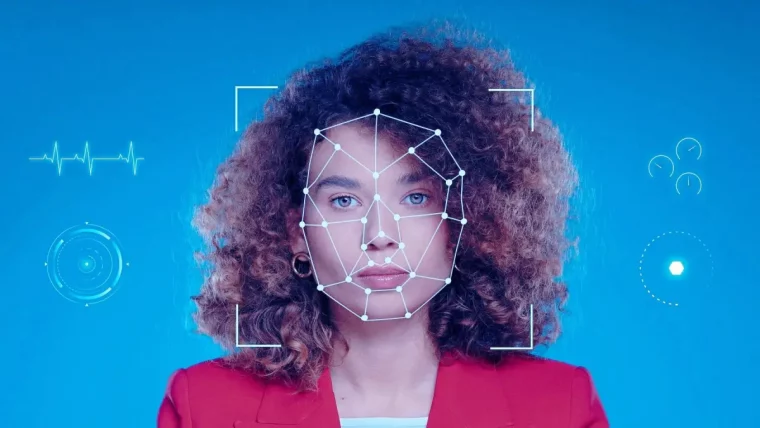 traits visage yeux levres blazer femme rouge cheveux frises