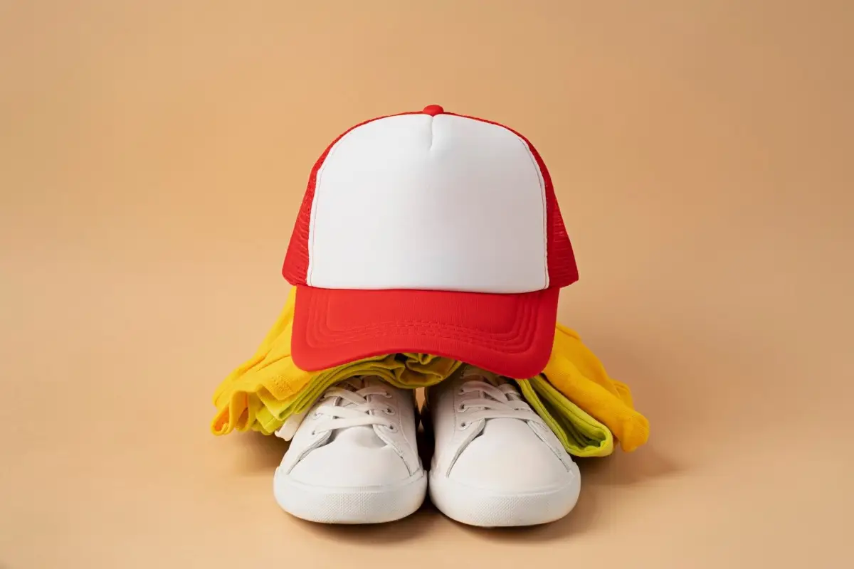 baskets blanches casquette blanc rouge vetements sport t shirts