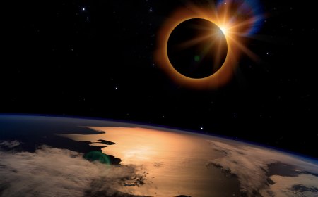 eclipse solaire vue depuis l espace pres de la terre