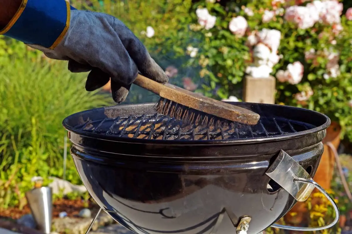 nettoyer grille barbecue brosse salete gants protection rosiers jardin