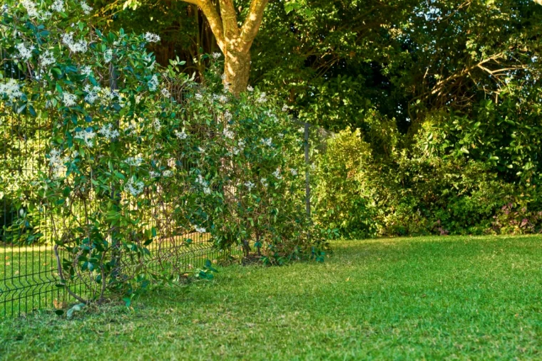 plantes grimpantes pour grillage pelouse verte