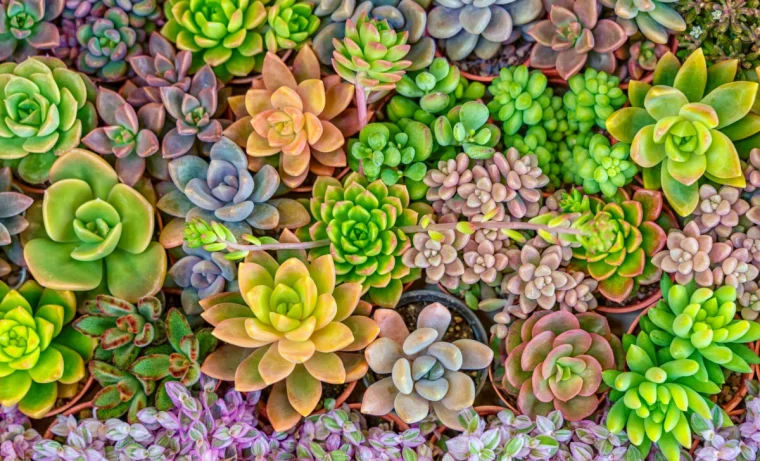 plantes succulentes a hiverner couleur verte et oranges