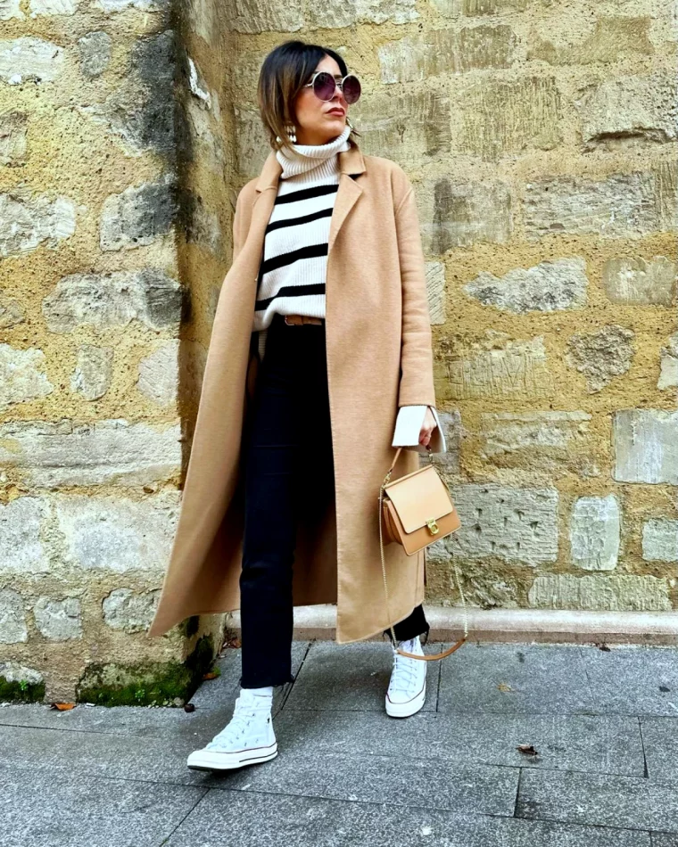 comment bien porter un manteau long style rue femme
