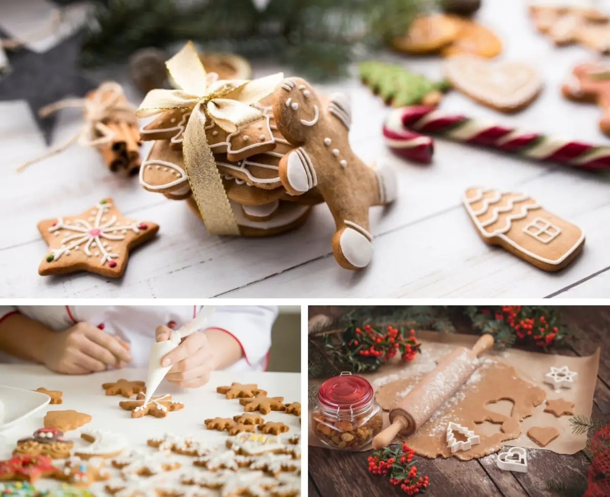 cookies noel pate decoration biscuits glacage maison surface bois