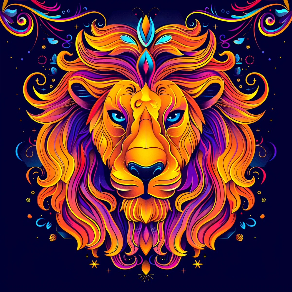 horoscope lion pour 2024 illustration couleurs vives