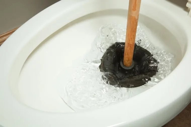 piston debouchage toilette eau cuvette blanche etancheite drain frond wc