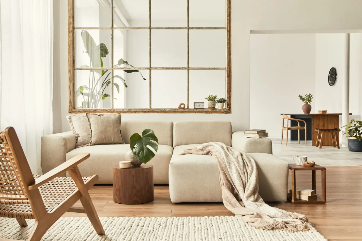 salon de style scandinave espace cosy en couleurs neutres