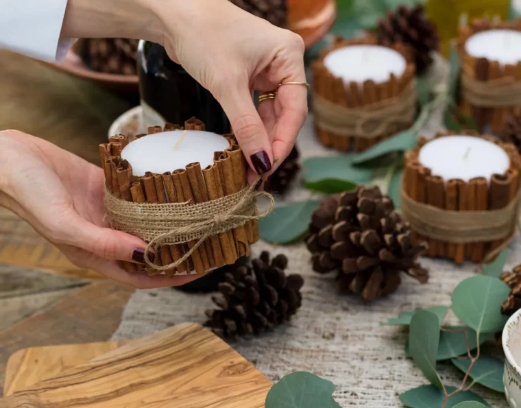 bougie blanche cadeau a faire a sa meilleure amie pour noel ficelle jute