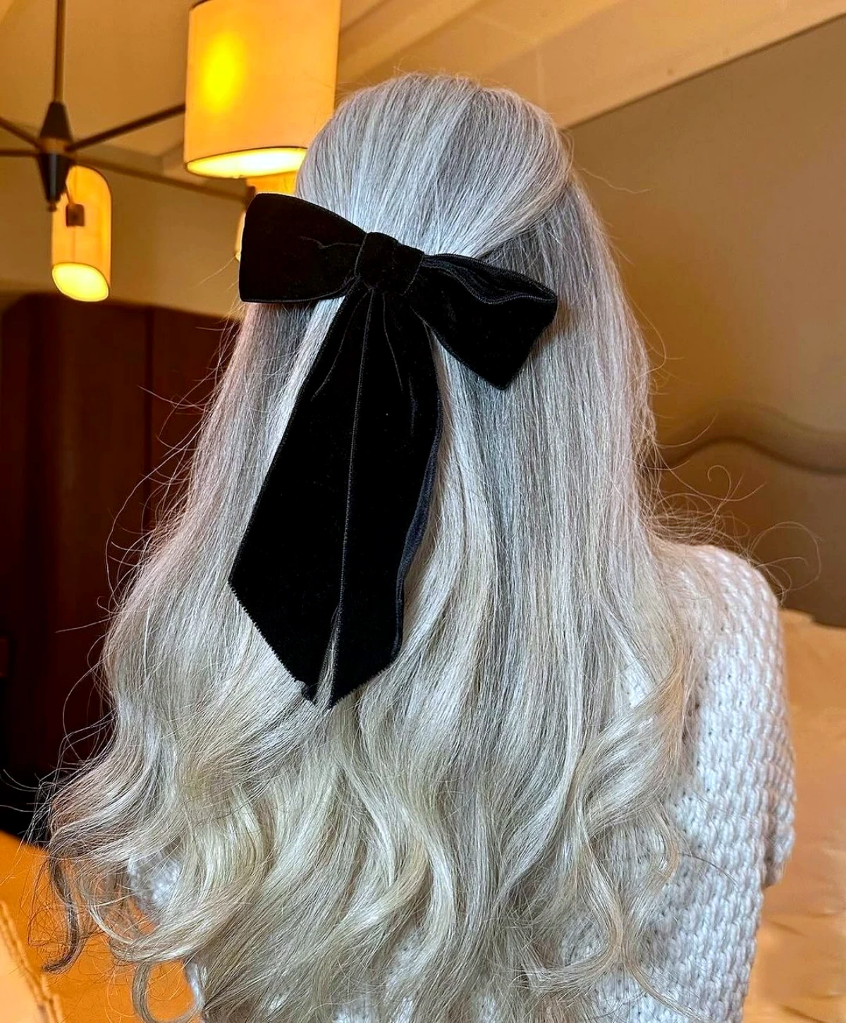 idee de coiffure de noel femme cheveux gris