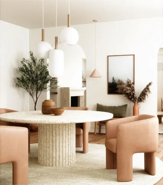 meubles arrondis exemple de deco 2024 tendance meuble fauteuils table ronds