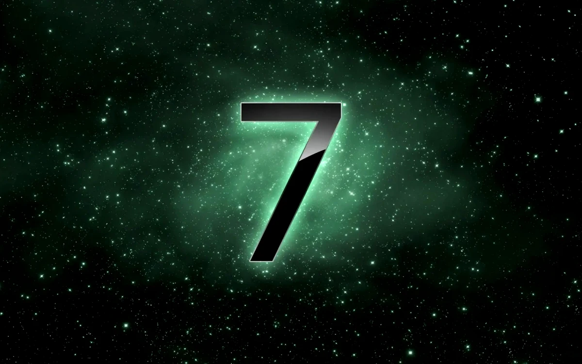 numerologie chiffre 7 etoiles fond vert
