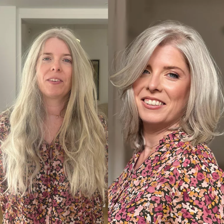 coupe de cheveux rajeunissante femme 50 ans avant et apres